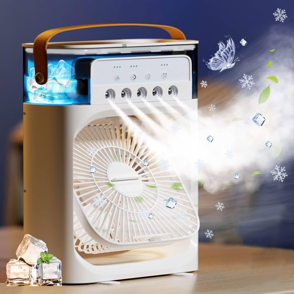 USB Electric Air Cooler Fan with Embossed Button - Big Size 10 (Random Color)