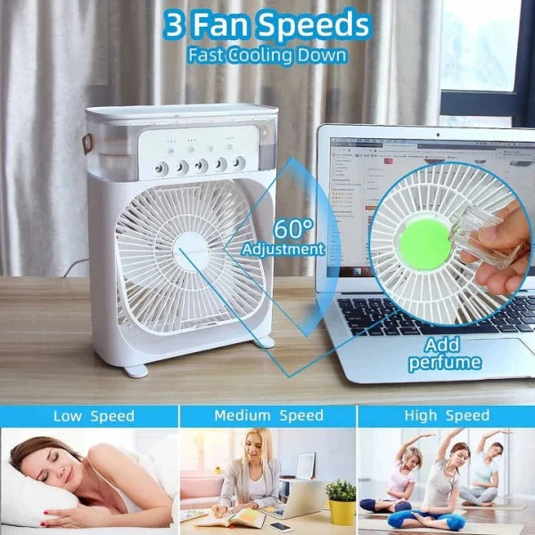 USB Electric Air Cooler Fan with Embossed Button - Big Size 10 (Random Color)