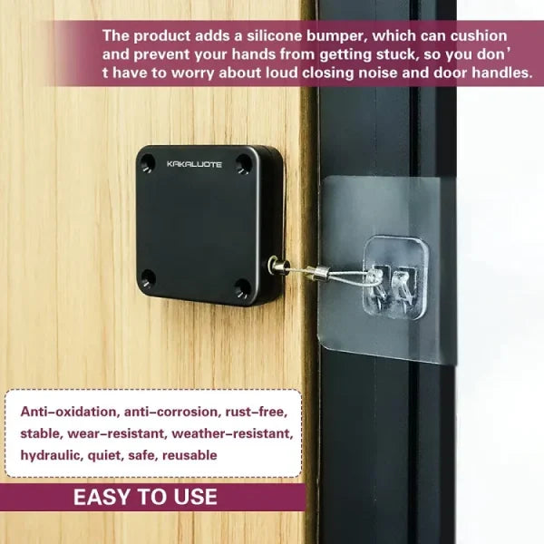 Portable Automatic Stainless Steel Door Closer Multifunctional With Punch-free Installation Sensor Door Closer For Home And Office Doors