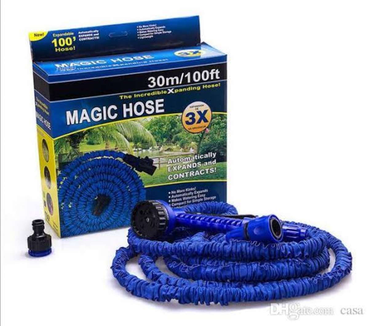 Magic Hose Pipe | Water Spray | Pressure Water Spray Jet Gun | Expandable, Flexible Garden Water Hose For Car Wash, Bike Wash, Home And Garden 50Ft ,100Ft ,150Ft And 200Ftt (random Color)