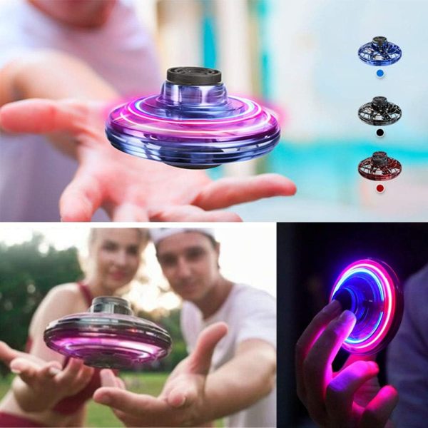 Flying Fidget Spinner Drone Flying Ball With Led Lights Sensory Fidget Mini Toys (random Colors).