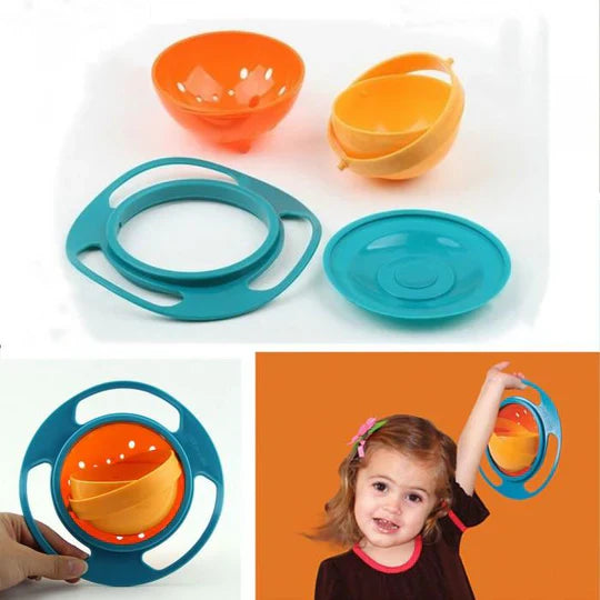 360 Degree Gyro Bowl For Feeding Baby Kids (random Color).